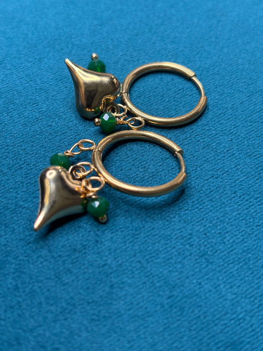 Cerchietto 3 charm verde bosco