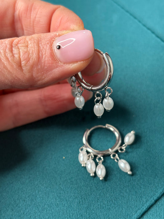 Cerchietto perle pendenti Silver