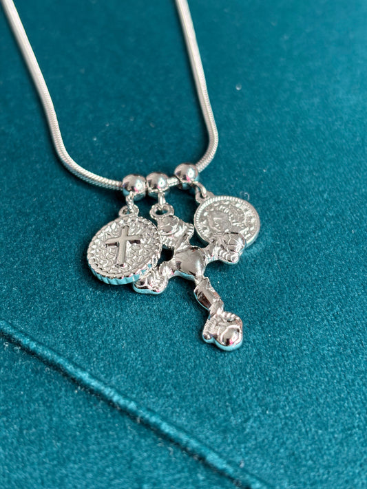 Collana 3charm croce argento