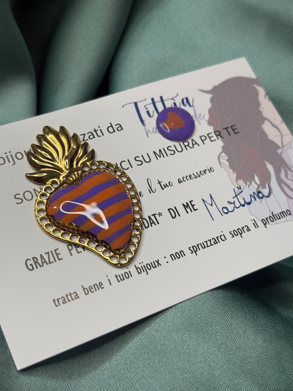 Cuore sacro linee arancio