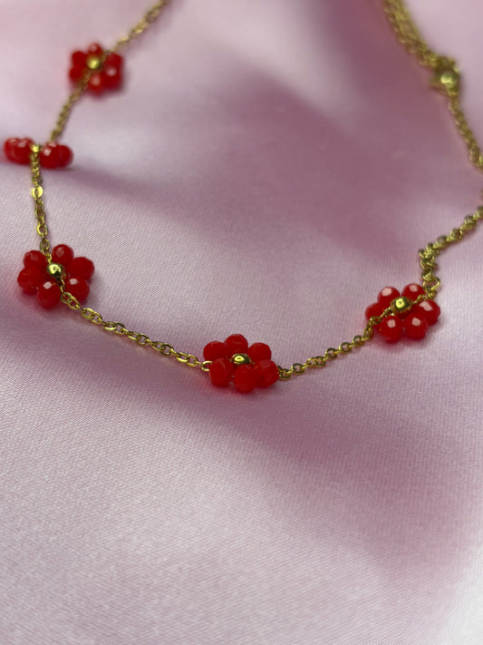 Girocollo margherite rosse