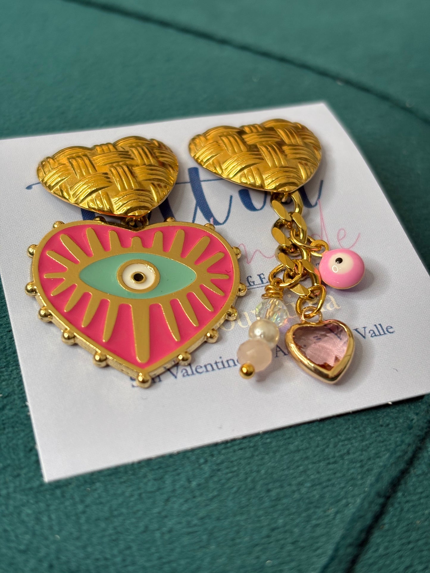 Cuore su cuore fucsia